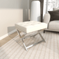 9th & Pike® Modern White Leather Ottoman Stool - image 9