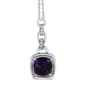 Haus of Brilliance Sterling Silver Dark Purple Amethyst Pendant - image 2