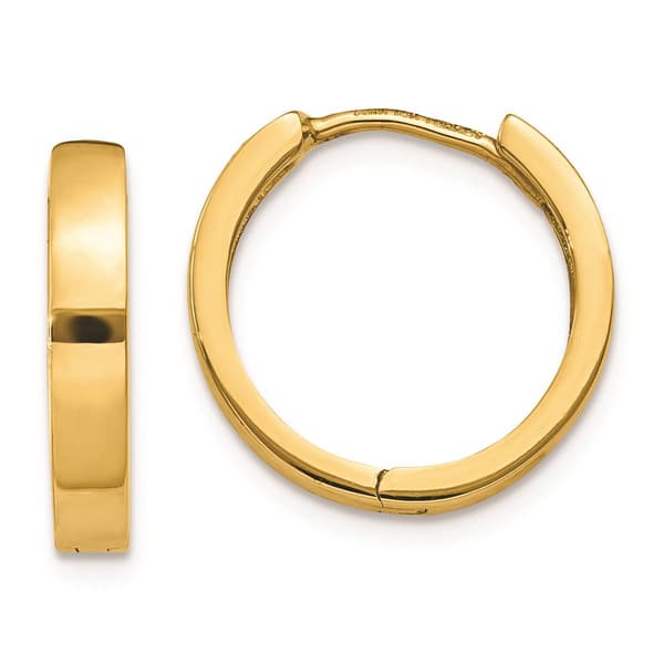 Gold Classics&#40;tm&#41; 14mm Hinged Hoop Earrings - image 