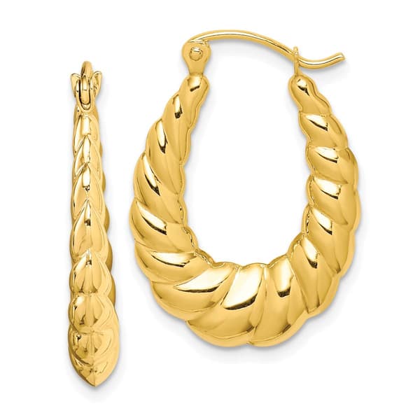 Gold Classics(tm) 10kt. Polished Twisted Hollow Hoop Earrings - image 
