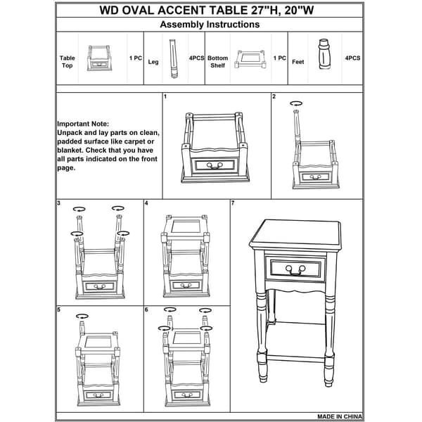 9th & Pike® Brown Pine Traditional Accent Table