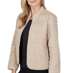 Womens Alfred Dunner Cityscape Textured Open Front Blaze