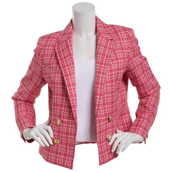 Womens Tommy Hilfiger Long Sleeve Tweed Double Button Blazer - image 