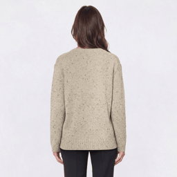 Petite Architect® Long Sleeve Oversized Nep Yarn Sweater