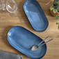 Sango Resona Blue/Black Large Ceramic Serving Platters - Set of 2 - image 2