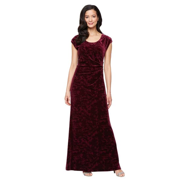Womens SLNY Sleeveless Burnout Velvet Gown - image 