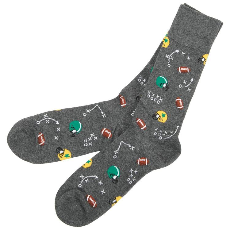 Mens Davco(R) Football Play Crew Socks - Grey Heather