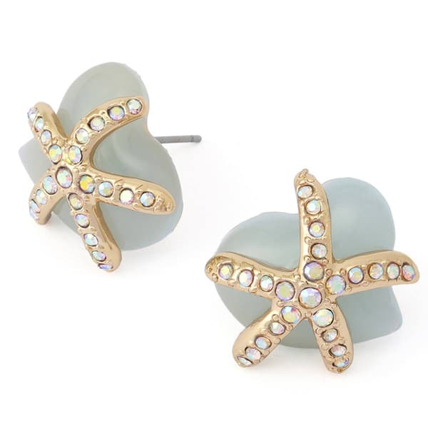 Betsey Johnson Starfish Heart Stud Earrings