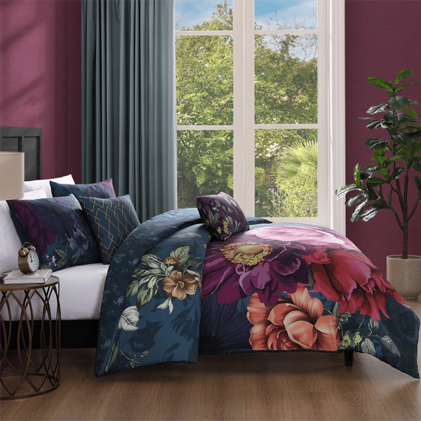 Bebejan Vibrant Flora 5pc. Reversible Comforter Set
