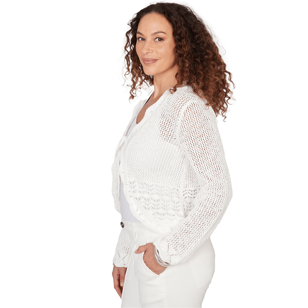 Womens Skye’s the Limit Fresh Start Tie Front Open Knit Cardigan