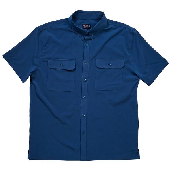 Mens Smith''s Solid Quick Dry Performance Button Down Shirt - image 