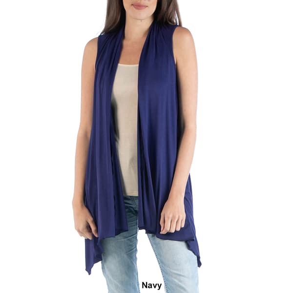 Womens 24/7 Comfort Apparel Draped Sleeveless Cardigan