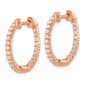 Pure Fire 14kt. Rose Gold Lab Grown Diamond Hinged Hoop Earrings - image 2