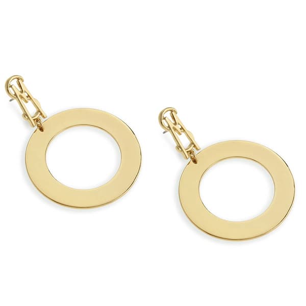 Steve Madden Signature Logo Circle Drop Earrings