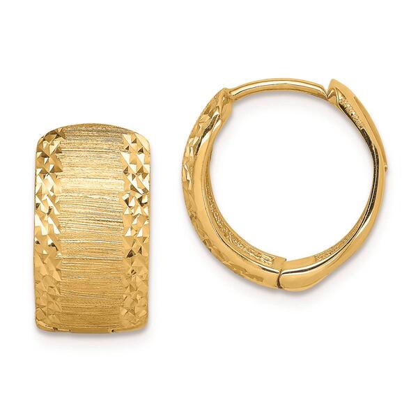 Gold Classics&#40;tm&#41; 14kt. Gold Textured Hoop Earrings - image 