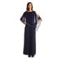 Petite R&M Richards Sheer Asymmetric Poncho Metallic Gown - image 1
