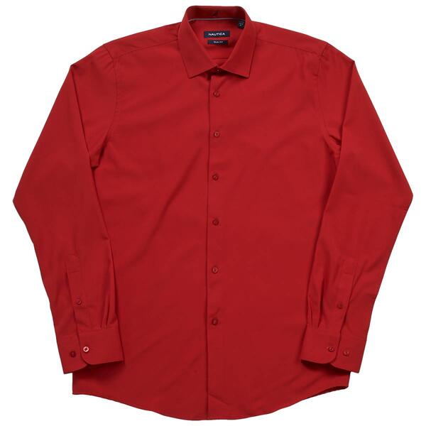 Mens Nautica Slim Fit Super Dress Shirt - Red - image 