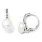 Sterling Silver Leverback Cultured Pearl Earrings - image 1