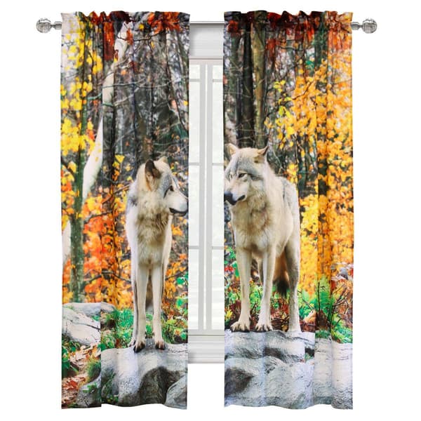 Habitat Photo Reel Wolves Curtain Panel Pair