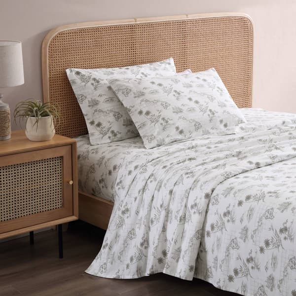Tommy Bahama Vintage Map 200TC 4pc. Cotton Percale Sheet Set