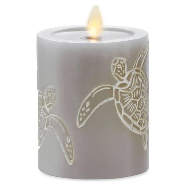 Turtle Moving Flame Pillar Candle