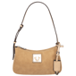 True Religion Logo Plaque Suede Shoulder Bag - image 1