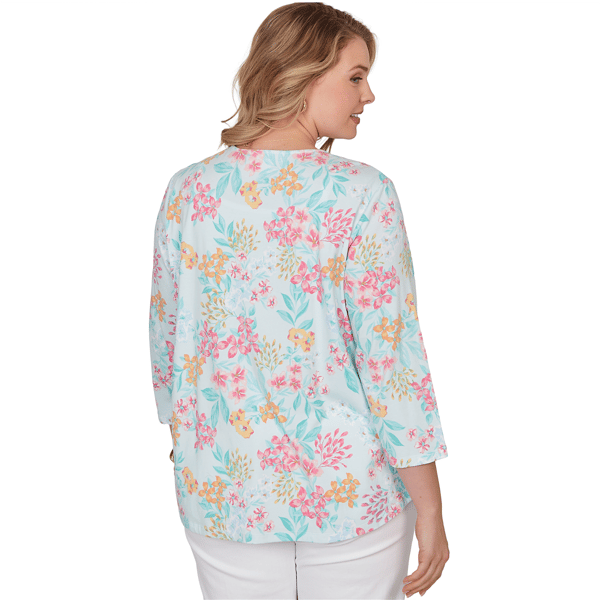 Plus Size Ruby Rd. Renaissance Romance Blooming Floral Blouse - image 