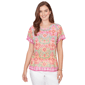 Petites Alfred Dunner Hothouse Florals Floral Damask Print Knit - image 1
