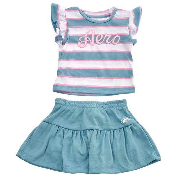 Baby Girl (12-24M) Aeropostale Aero/Stripe Skort Set - image 