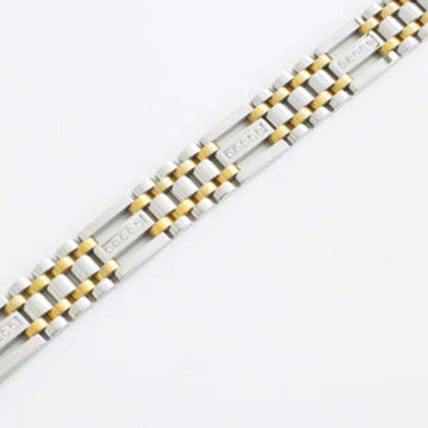 Mens Gentlemen's Classics&#40;tm&#41; Steel Two-Tone Zirconia Bracelet - image 