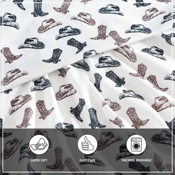 Wrangler Boots N Hats Microfiber Sheet Set