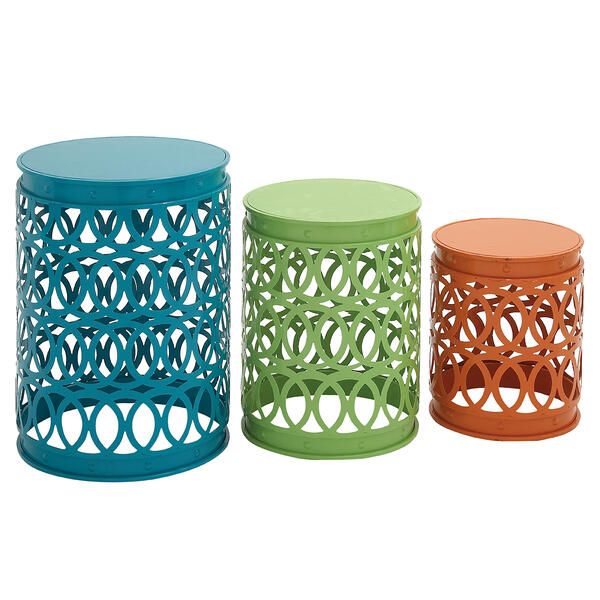9th &amp; Pike(R) Multi-Colored Round Metal Accent Table - image 