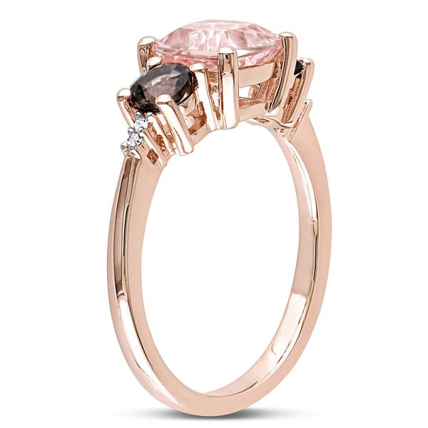 Gemstone Classics&#8482; Silver Morganite & Smokey Quartz Ring