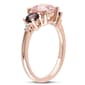 Gemstone Classics&#8482; Silver Morganite & Smokey Quartz Ring - image 2