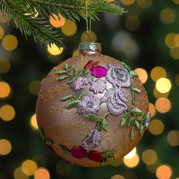 Northlight Seasonal 4.5in. Floral Applique Christmas Ornament