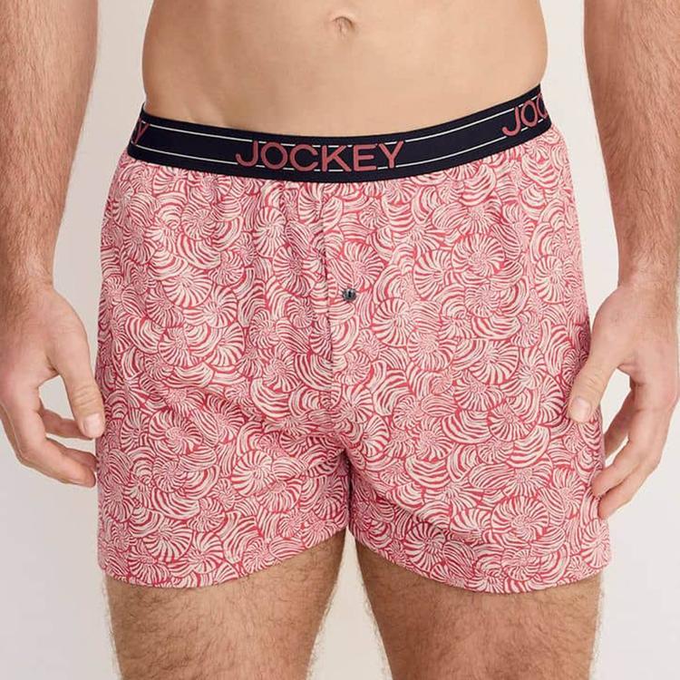 Mens Jockey(R) Single Knit Boxers - Red Shells