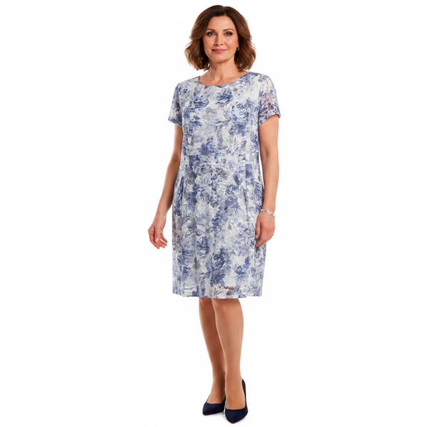 Plus Size Connected Apparel Short Sleeve Lace Pocket A-Line Dress - image 