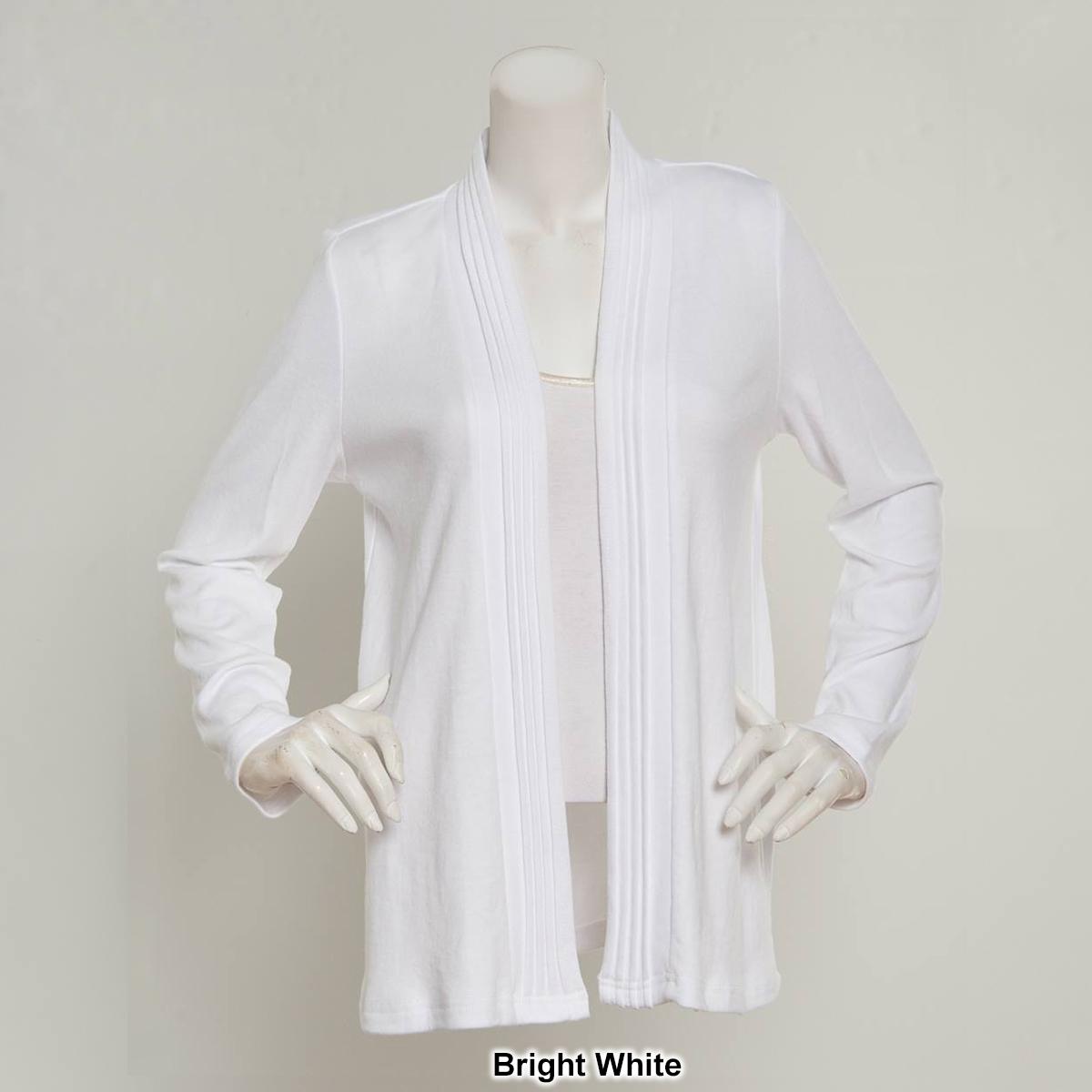 Petite Hasting &amp; Smith Long Sleeve Pleat Front Open Cardigan