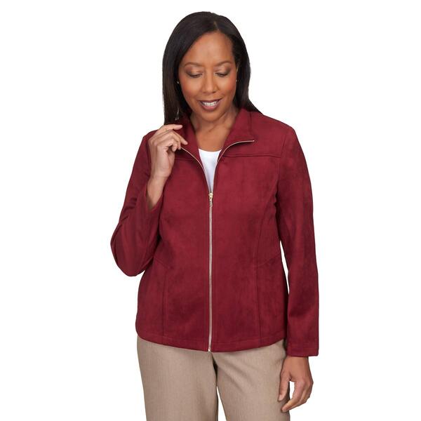 Petite Alfred Dunner Mulberry Street Suede Jacket - image 