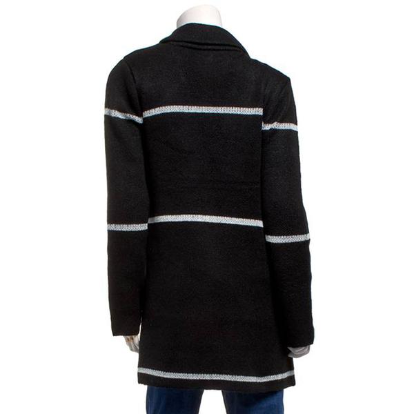 Petite By Design Long Sleeve Notched Stripe Cardigan