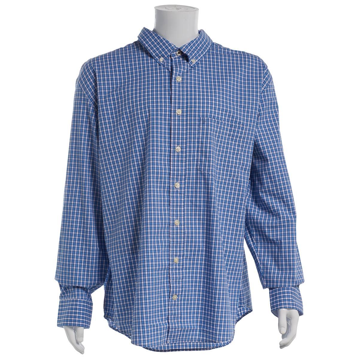 Mens Big & TalI IZOD® Plaid Button Down Shirt - Regatta