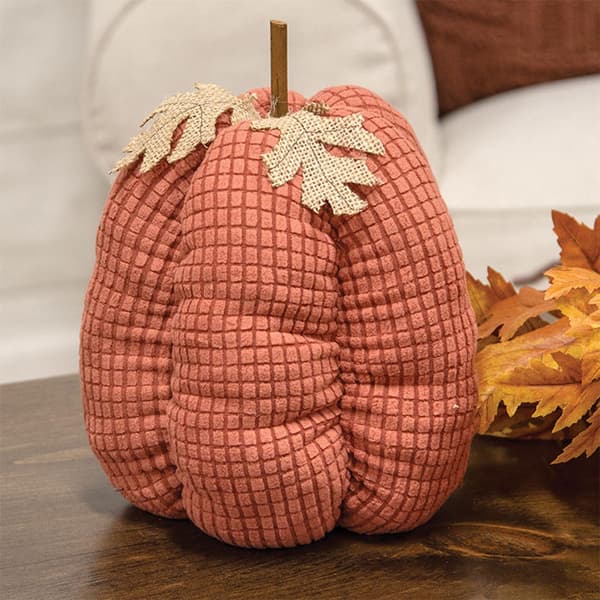 The Hearthside Collection Stufffed Ornge Waffle Weave Pumpkin