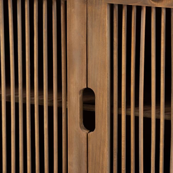 Baxton Studio Clement 2-Door Wood Spindle Accent Storage Cabinet