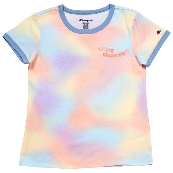 Girls (7-16) Champion(R) Short Sleeve Print Ombre Ringer Tee - image 