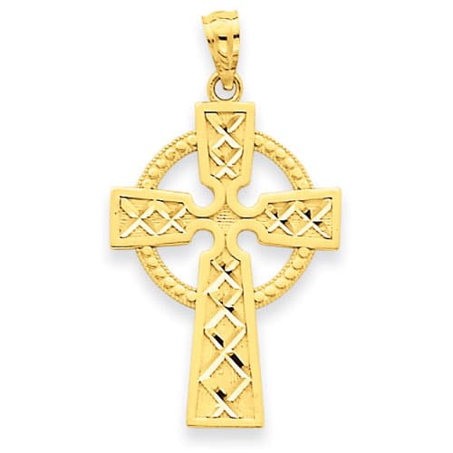 Unisex Gold Classics™ Yellow Gold Celtic Cross Pendant