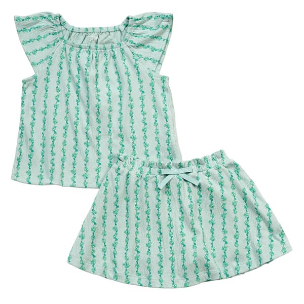 Toddler Girl Carter''s Green Vine Top and Skort Set