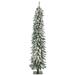 Northlight 6ft. Pre-Lit Pencil Flocked Alpine Christmas Tree