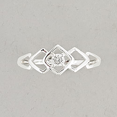 Marsala Sterling Silver Round CZ Ring