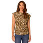 Womens Democracy Extend Cap Sleeve Scoop Neck Side Ruched Mesh P - image 1