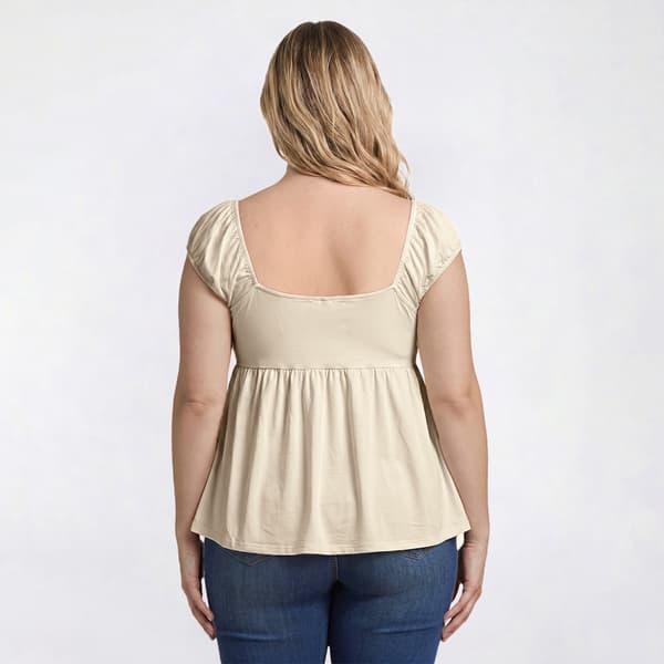 Juniors Plus Derek Heart Fitted V-Neck Baby doll Top
